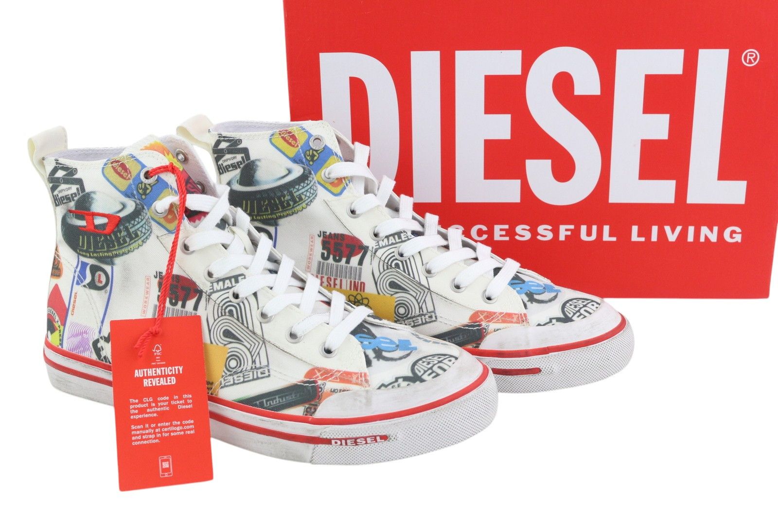 Diesel S-ATHOS MID EU41 Patterned High Top Laced Almond Toe 40850 Size US 8.5 / EU 41-42 - 1 Thumbnail