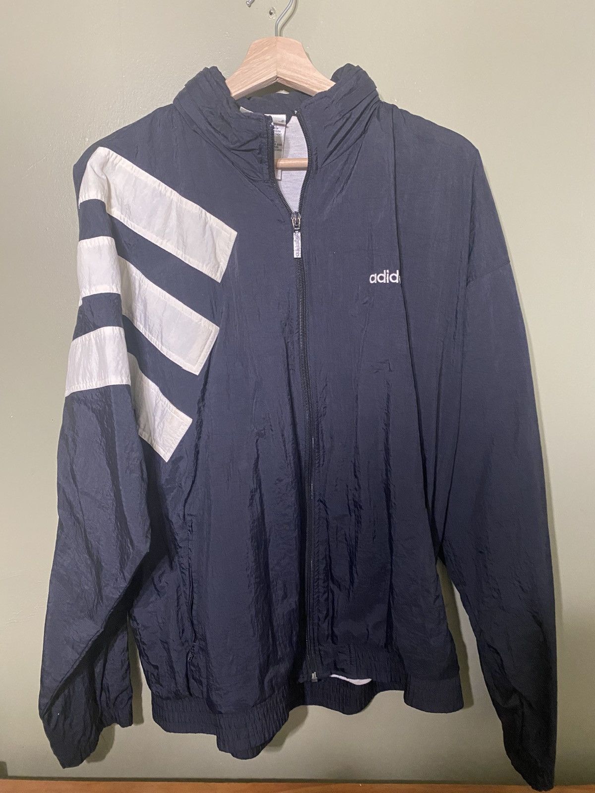 Adidas × Nike × Vintage Vintage Adidas windbreaker size Medium Black/White Size US M / EU 48-50 / 2 - 1 Thumbnail