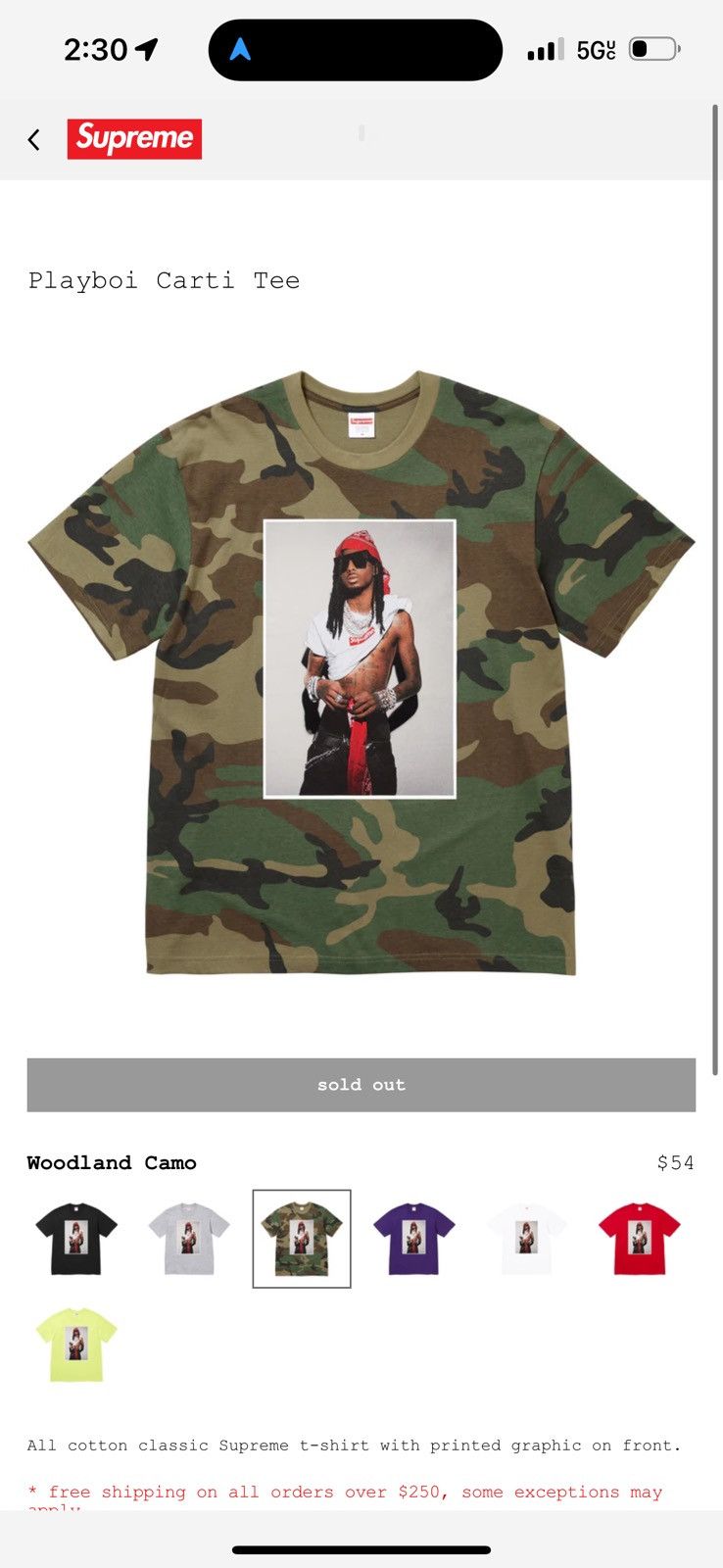 Supreme Playboi Carti Tee Sz M Size US M / EU 48-50 / 2 - 3 Thumbnail