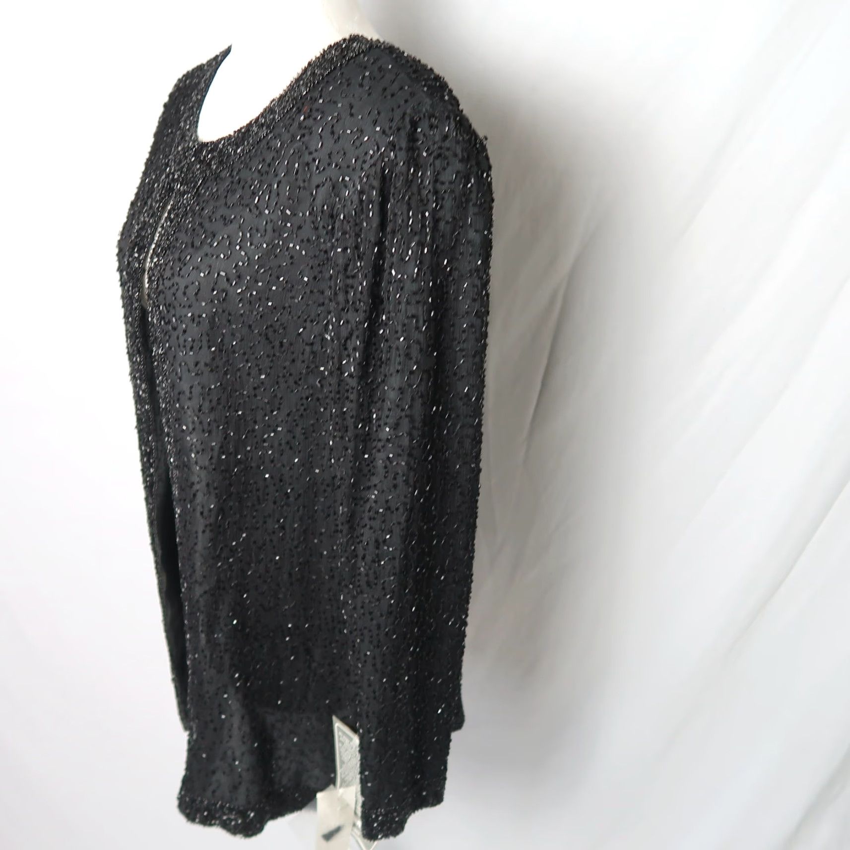 Vintage VINTAGE Stenay black silk beaded jacket NWT Size Medium 90s Size M / US 6-8 / IT 42-44 - 3 Thumbnail