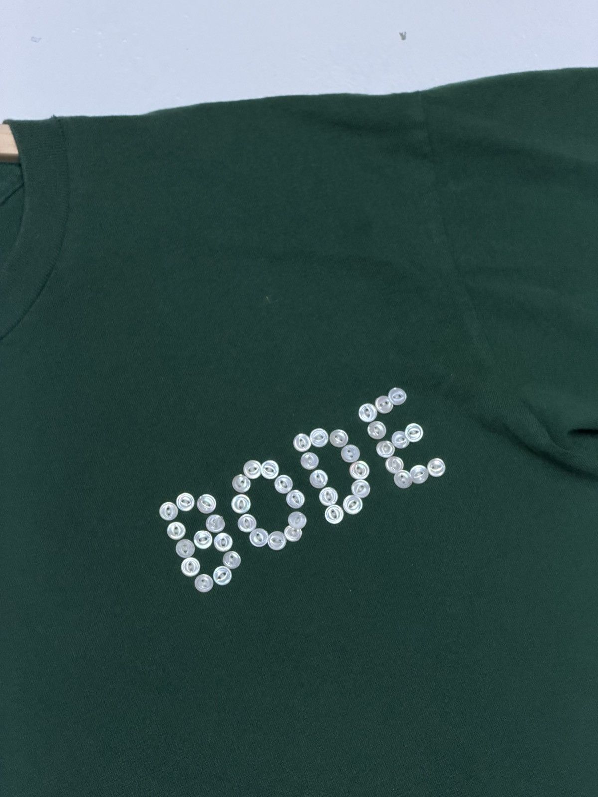 Bode Bode Emerald Pearly Button Logo Oversized Green Tee Size US M / EU 48-50 / 2 - 2 Thumbnail