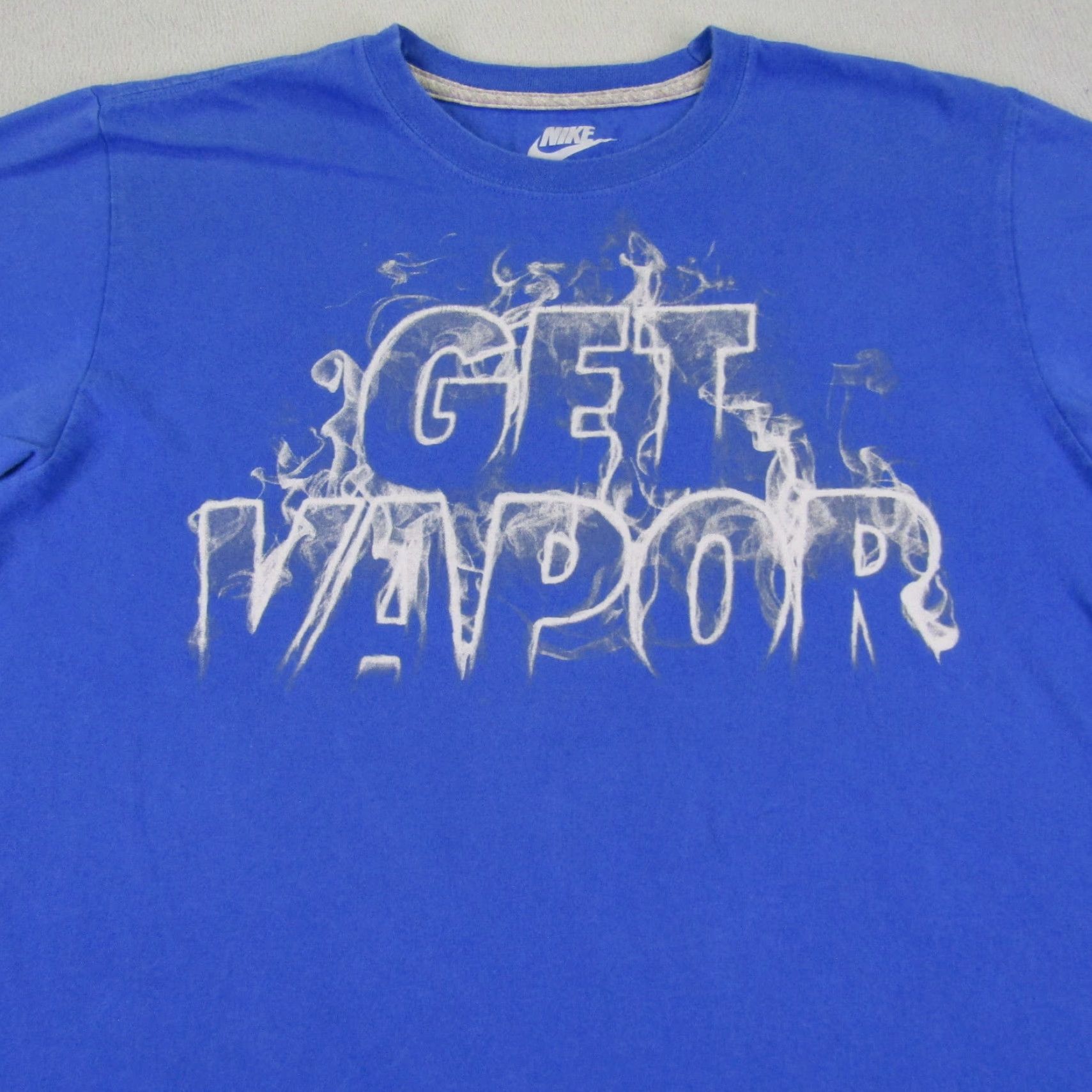 Nike VINTAGE Nike Graphic Print Shirt Mens Medium Blue Regular Fit Athletic Workout Gym Size US M / EU 48-50 / 2 - 2 Thumbnail