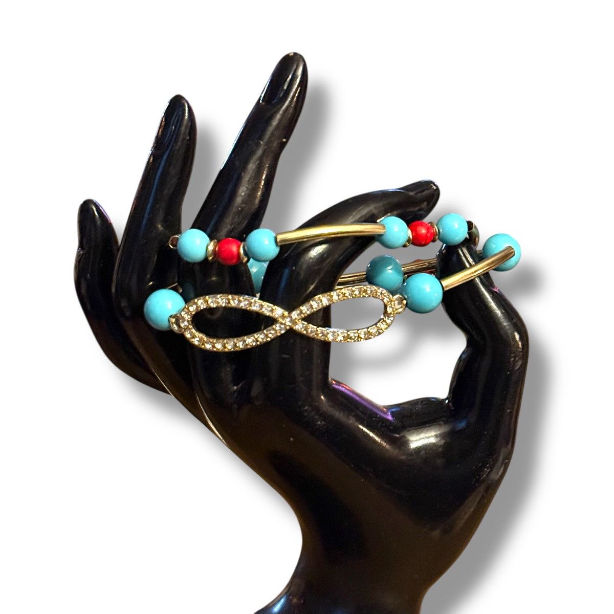 Other Turquoise and red bead pave infinity stretch bracelets Size ONE SIZE - 3 Thumbnail