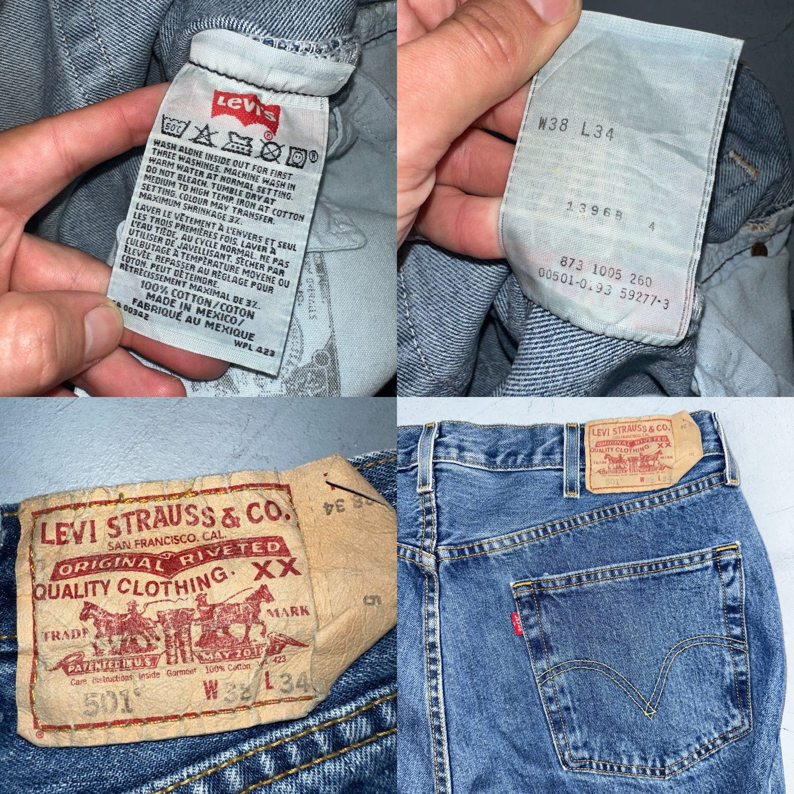 Levi's VINTAGE Levi's 501 Jeans 501 Straight Leg Blue Denim 38x34 Regular Men 90s Size US 38 / EU 54 - 9 Thumbnail