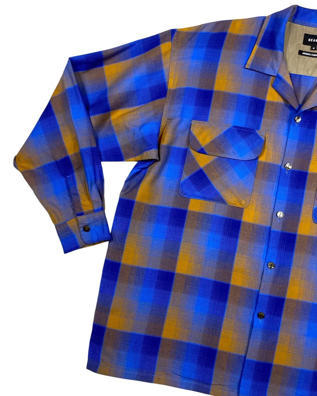 Beams Japan Beams Ombre Check Loop Collar - Easy fit Size US M / EU 48-50 / 2 - 3 Thumbnail