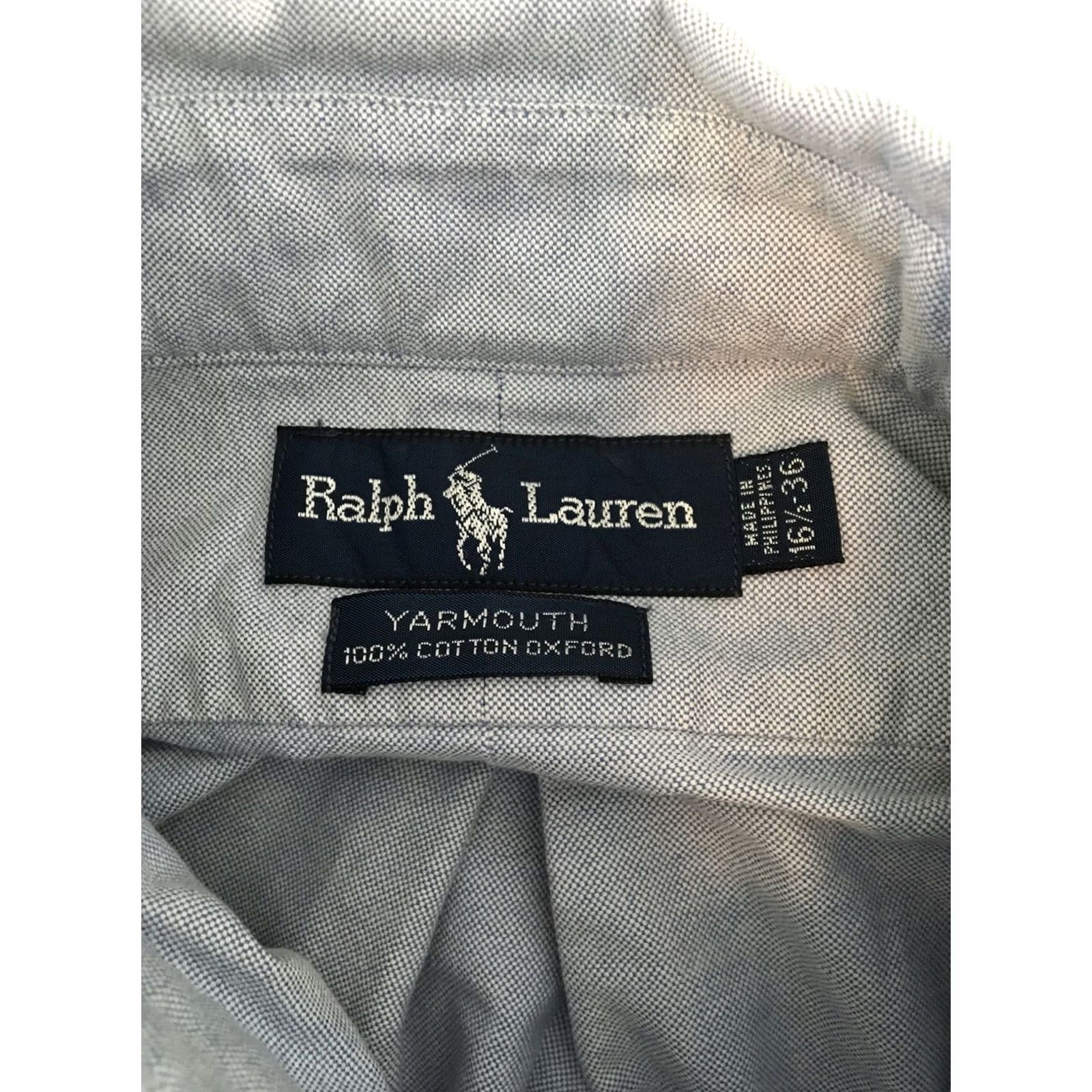 Polo Ralph Lauren VINTAGE Polo Ralph Lauren Yarmouth Denim Chambray Shirt Men 16 1/2-36 L/S Casual Blue 90s Pony Logo Mens Size US XL / EU 56 / 4 - 5 Thumbnail