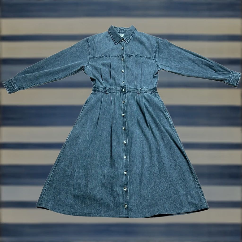 Vintage VINTAGE L.L. BEAN womens Dress Denim Long Sleeve Button Front Black 14P Petite Size XL / US 12-14 / IT 48-50 - 1 Thumbnail