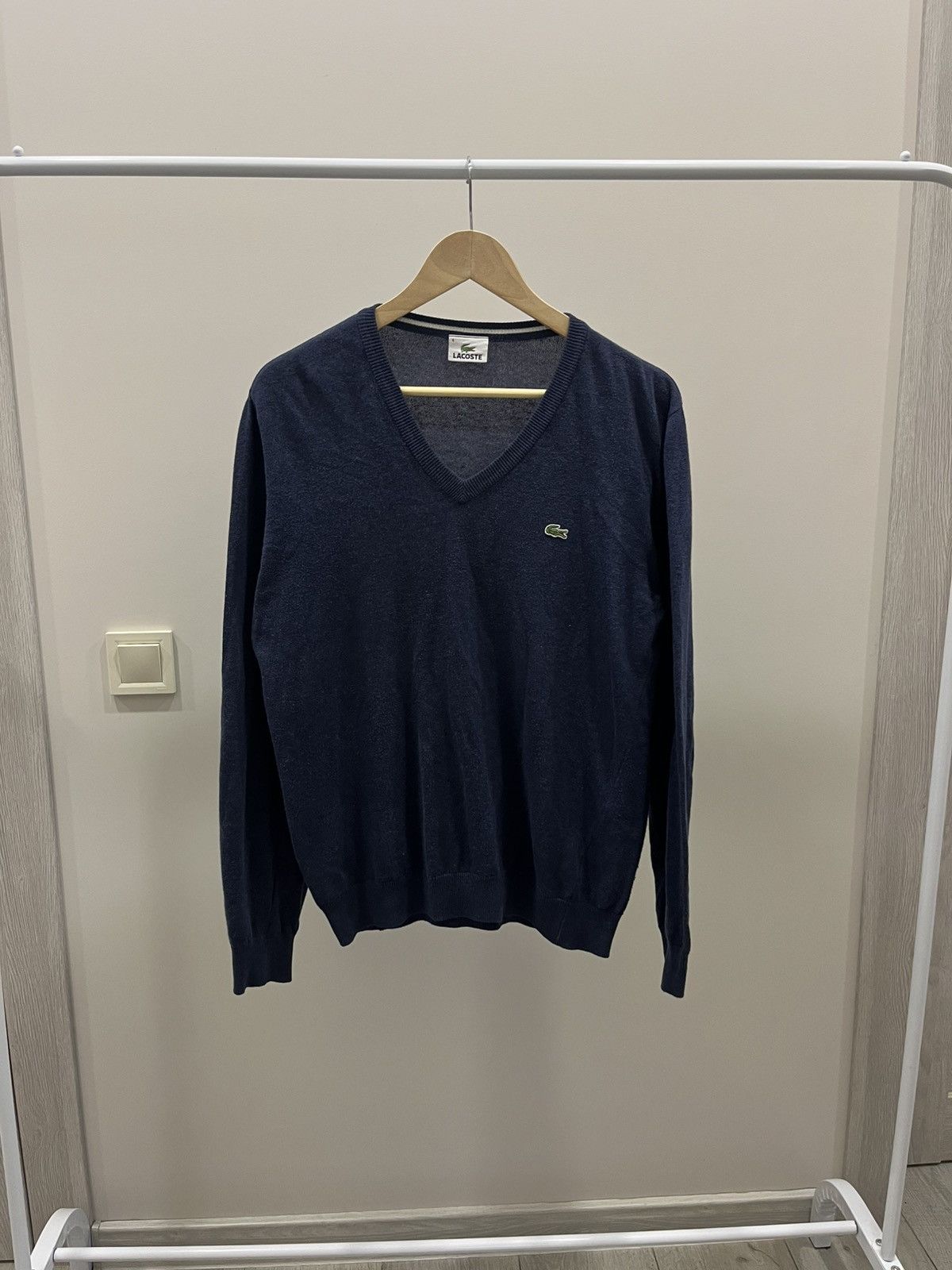 Lacoste Lacoste Sweater Gray V-Neck Pullover Small Logo size 4 (M) Size US M / EU 48-50 / 2 - 1 Thumbnail