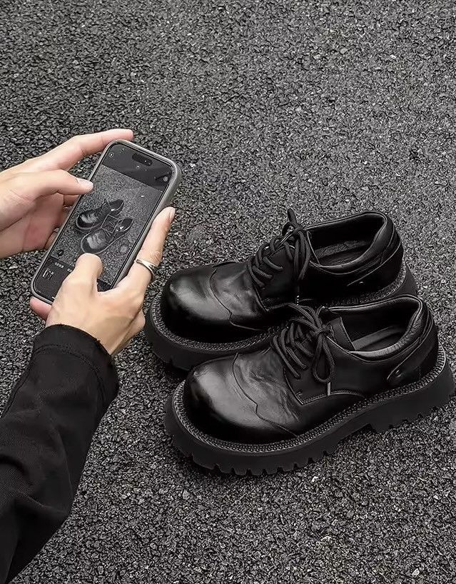 Designer Streetwear Platform Design PU Leather Lace Up Toe Boots Size US 10 / EU 43 - 2 Thumbnail