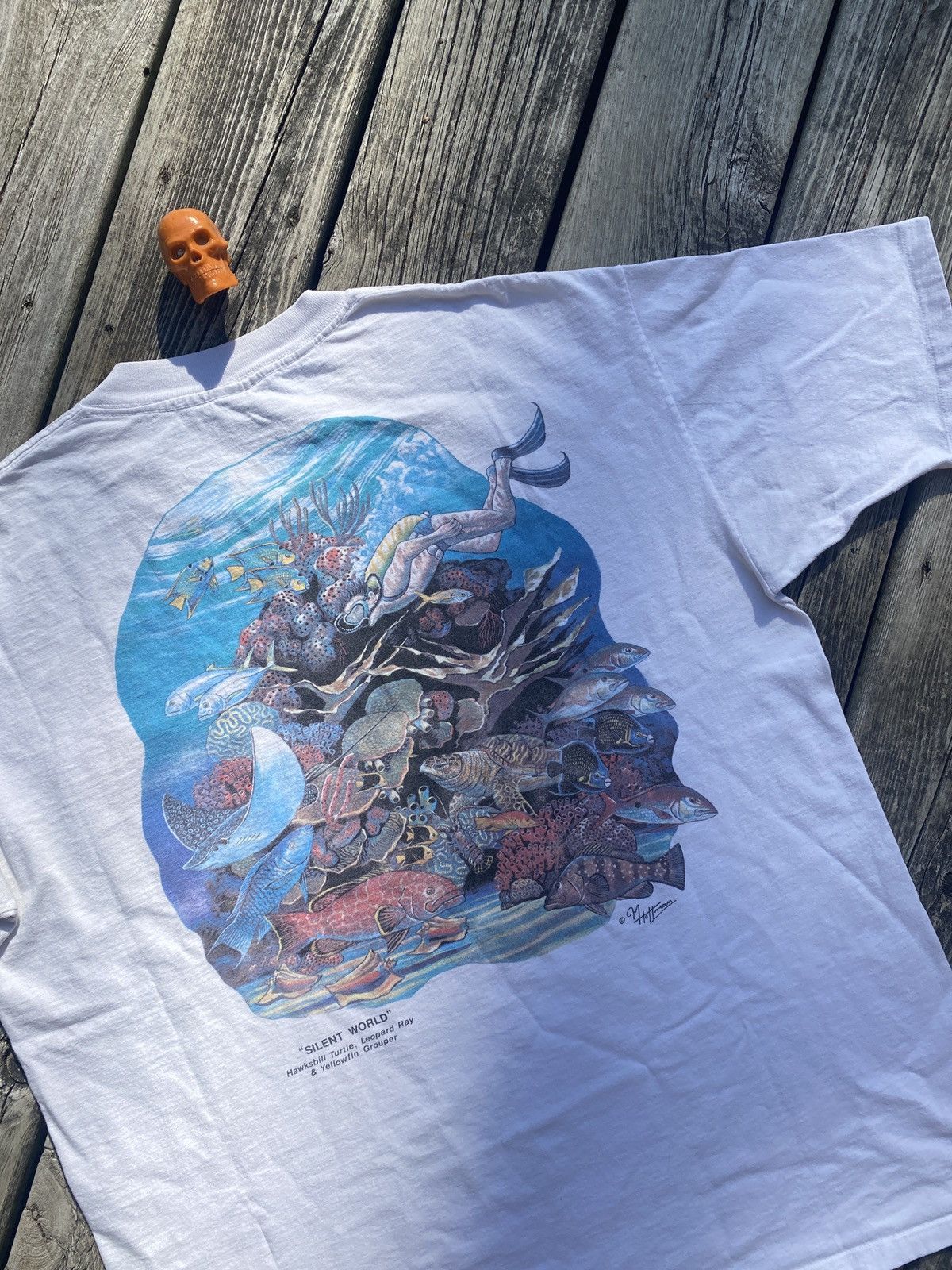 Vintage 90s ocean nature animal art shirt sz XL Size US XL / EU 56 / 4 - 2 Thumbnail