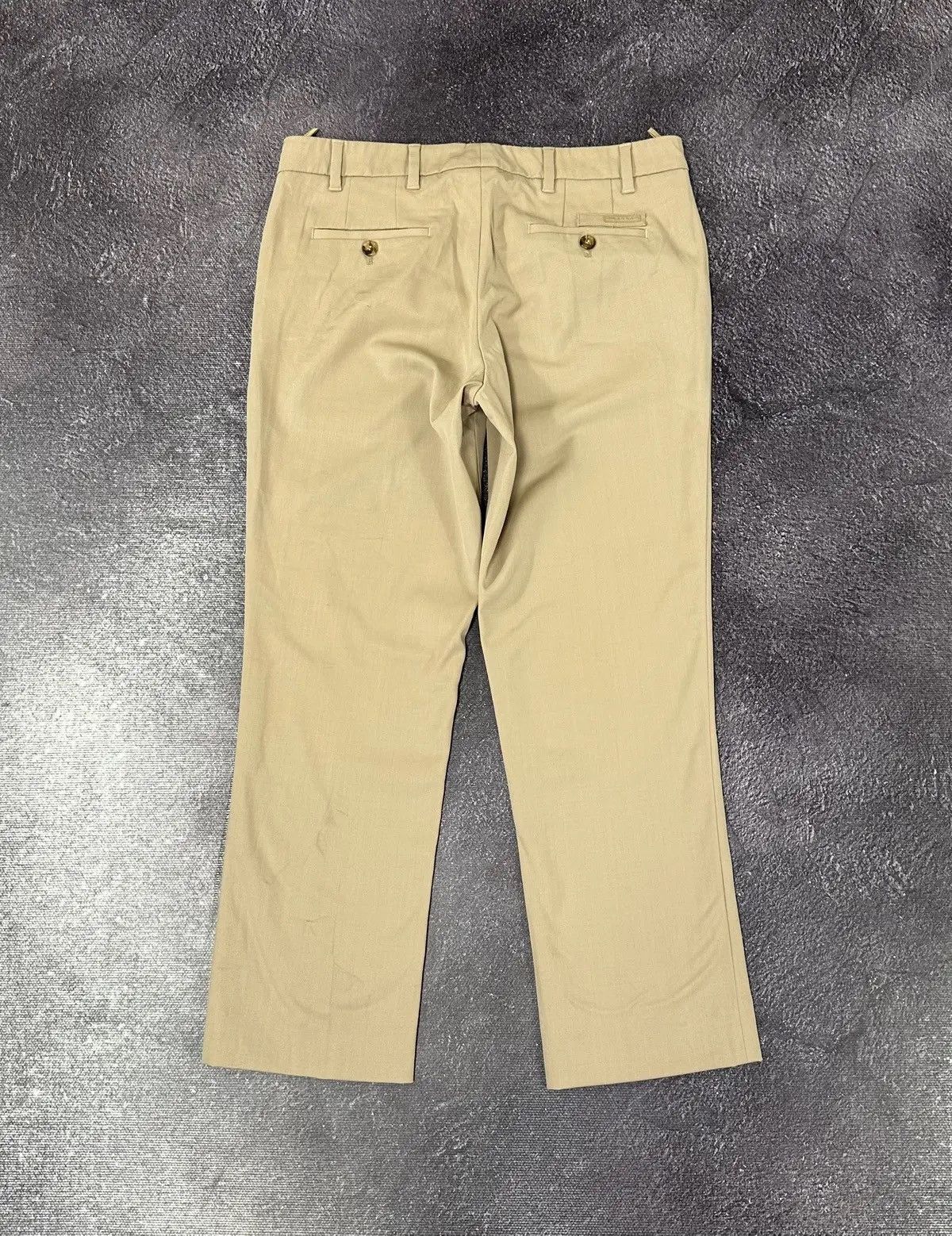 Prada Prada Women's Beige Luxury Classic Wool Pants Trousers Size 28" / US 6 / IT 42 - 2 Thumbnail