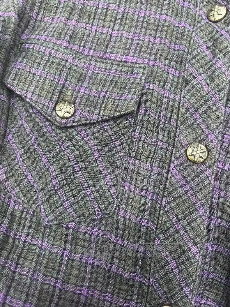 Chrome Hearts Chrome Hearts Purple Patchwork Cross Shirt. Size US XS / EU 42 / 0 - 3 Thumbnail