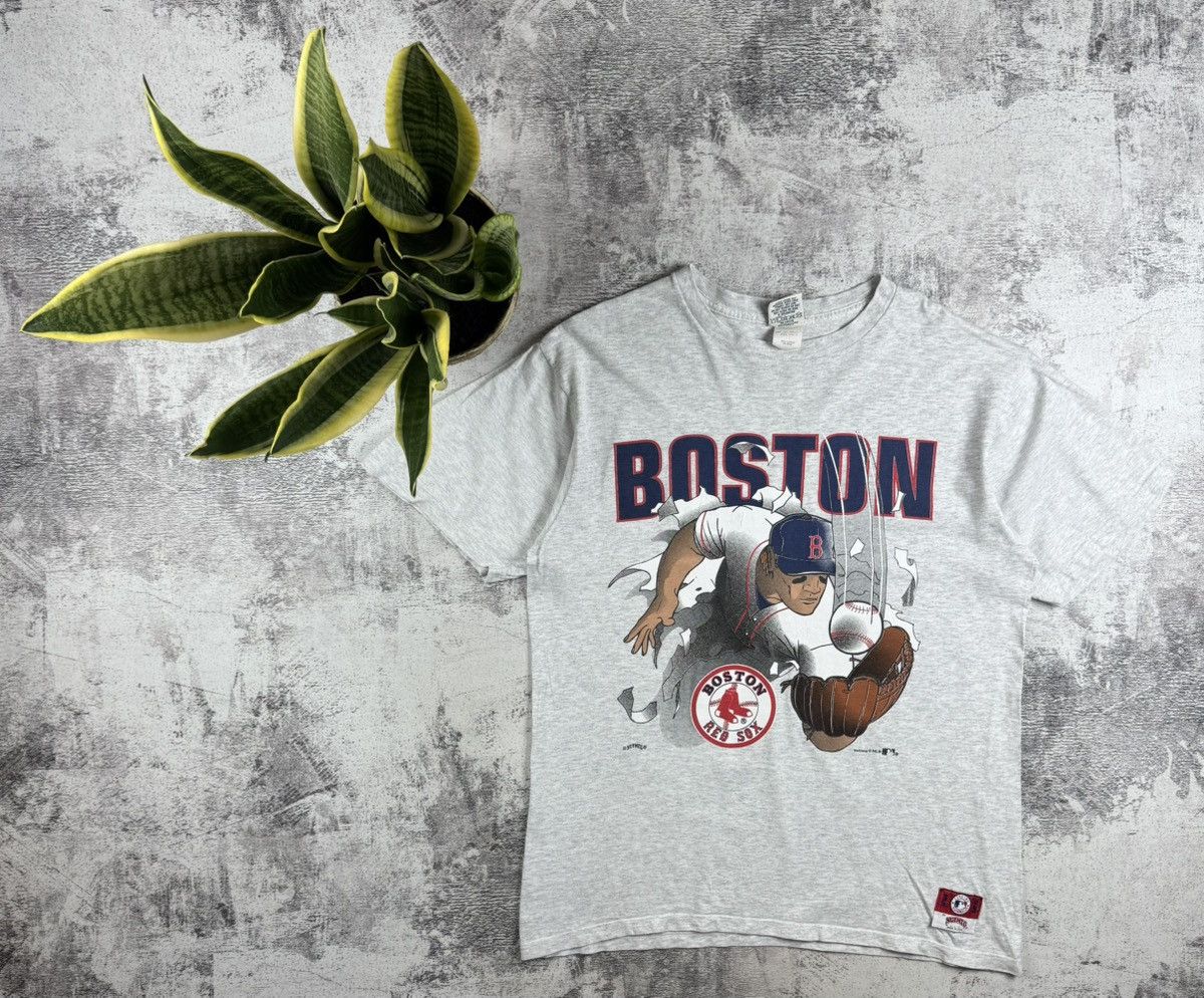 MLB Boston Red Sox Nutmeg Men’s XL Cotton Vintage Baseball MLB Jersey USA T Shirt Size US XL / EU 56 / 4 - 1 Thumbnail