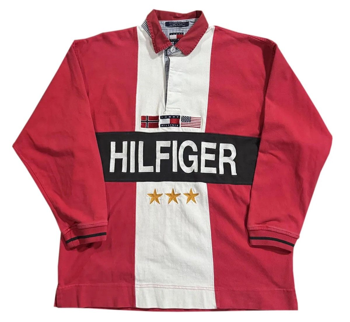Tommy Hilfiger Vintage Tommy Hilfiger Spell Out Rugby (Size L) Size US L / EU 52-54 / 3 - 1 Thumbnail