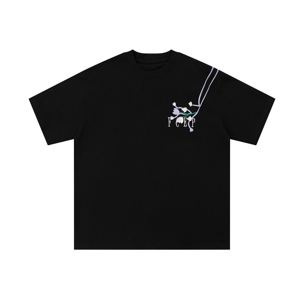 Vintage Men's hip-hop loose casual floral embroidered T-shirt Size US M / EU 48-50 / 2 - 2 Thumbnail