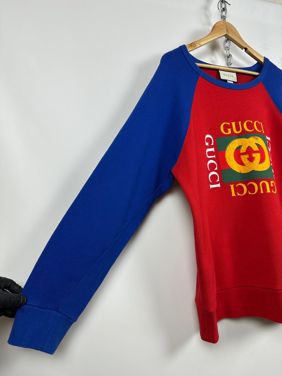Gucci Gucci Red/Blue Crewneck Sweatshirt Size US L / EU 52-54 / 3 - 8 Thumbnail