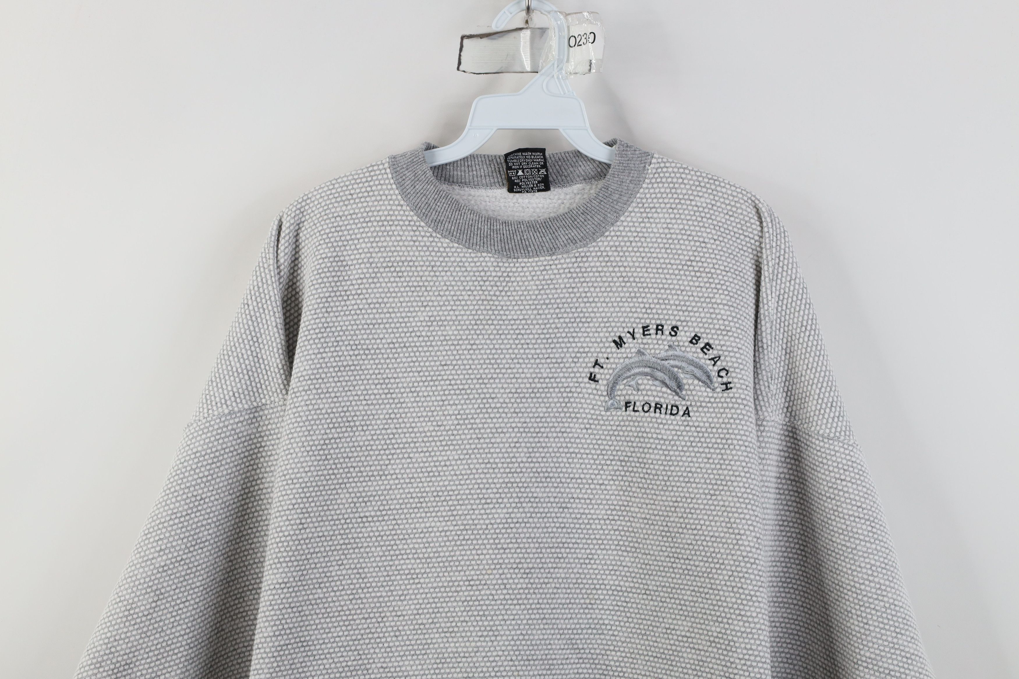 Vintage Vintage 90s Myers Beach Dolphin Thermal Knit Sweatshirt USA Size US XL / EU 56 / 4 - 2 Thumbnail