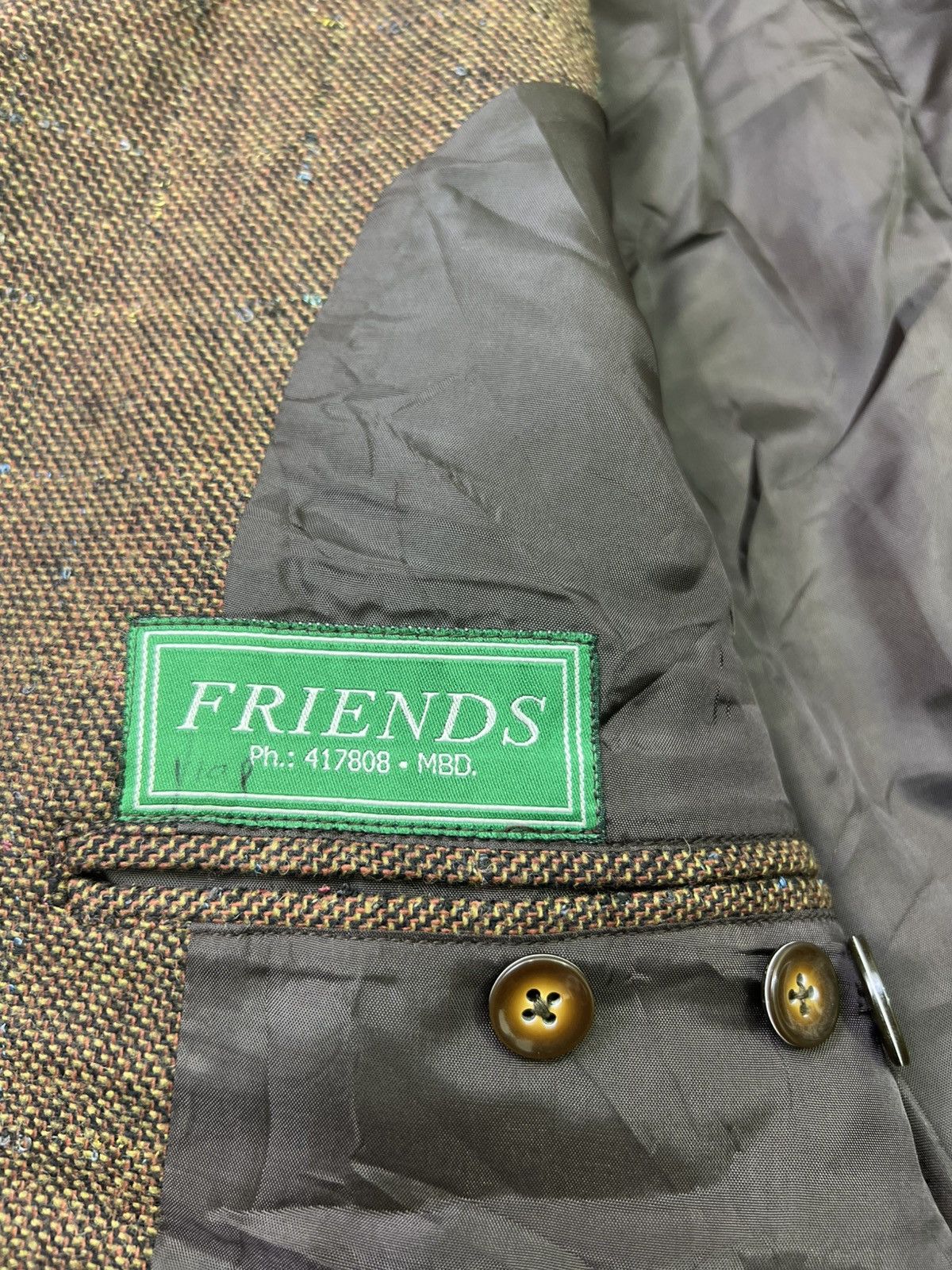 Donegal Tweed Vintage 1990s Brown Donegal Tweed Wool Blend Blazer Sport Size 48R - 6 Thumbnail