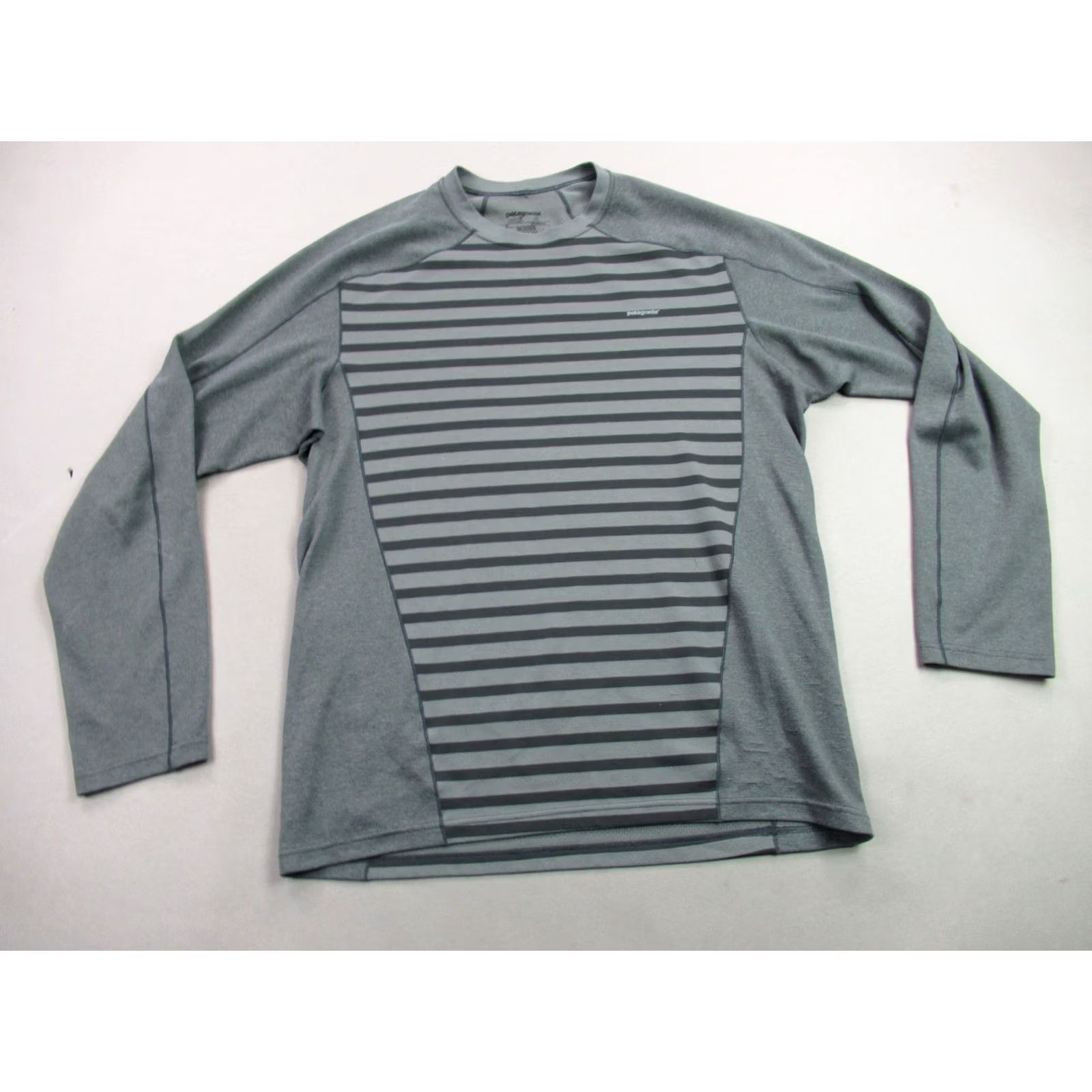Patagonia Patagonia Mens Medium Gray Long Sleeve Crew Neck Outdoor Stripes Shirt Size US M / EU 48-50 / 2 - 2 Thumbnail