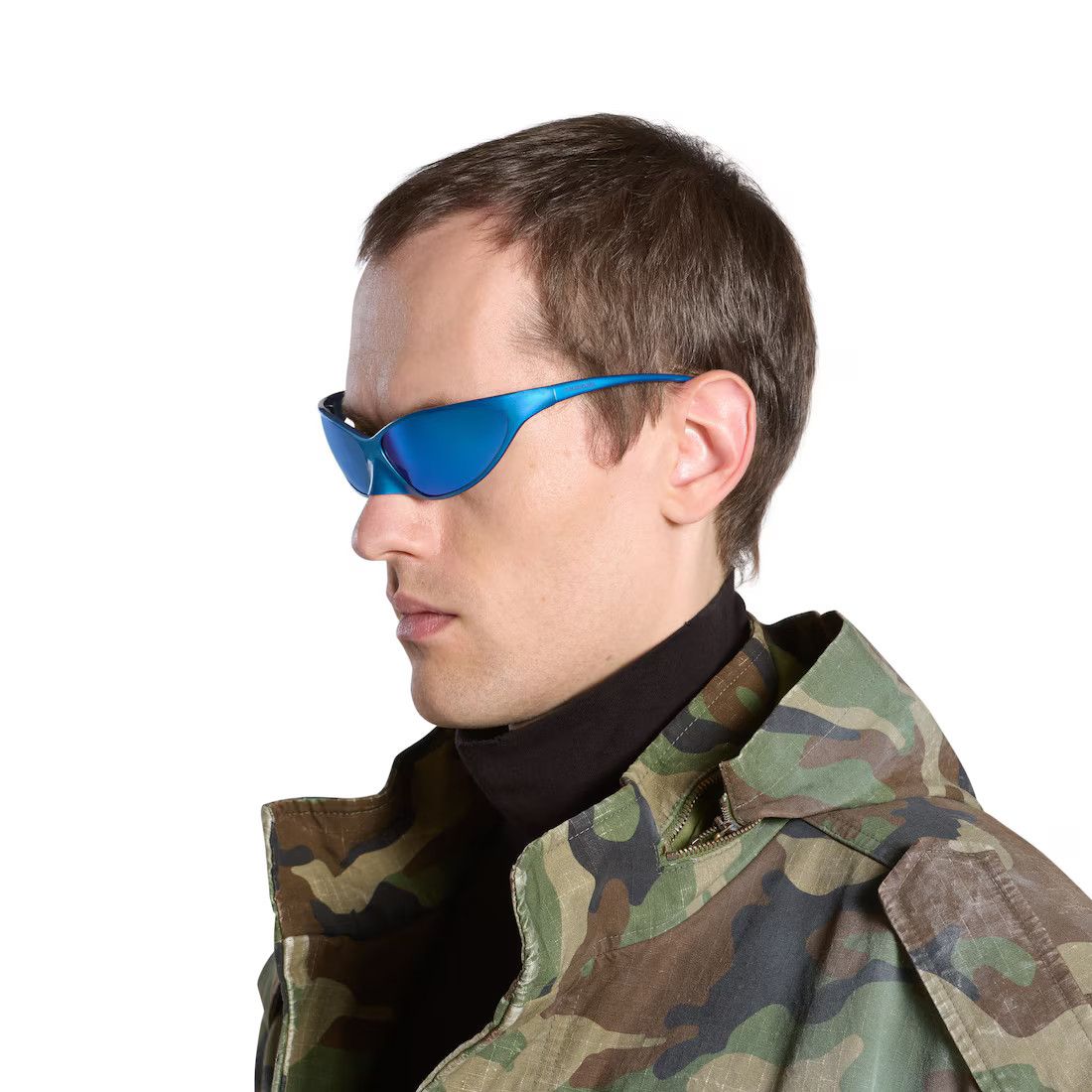 Balenciaga o1mt1gz0525 Size: OS / 4G Cat Sunglasses in Blue Size ONE SIZE - 6 Thumbnail