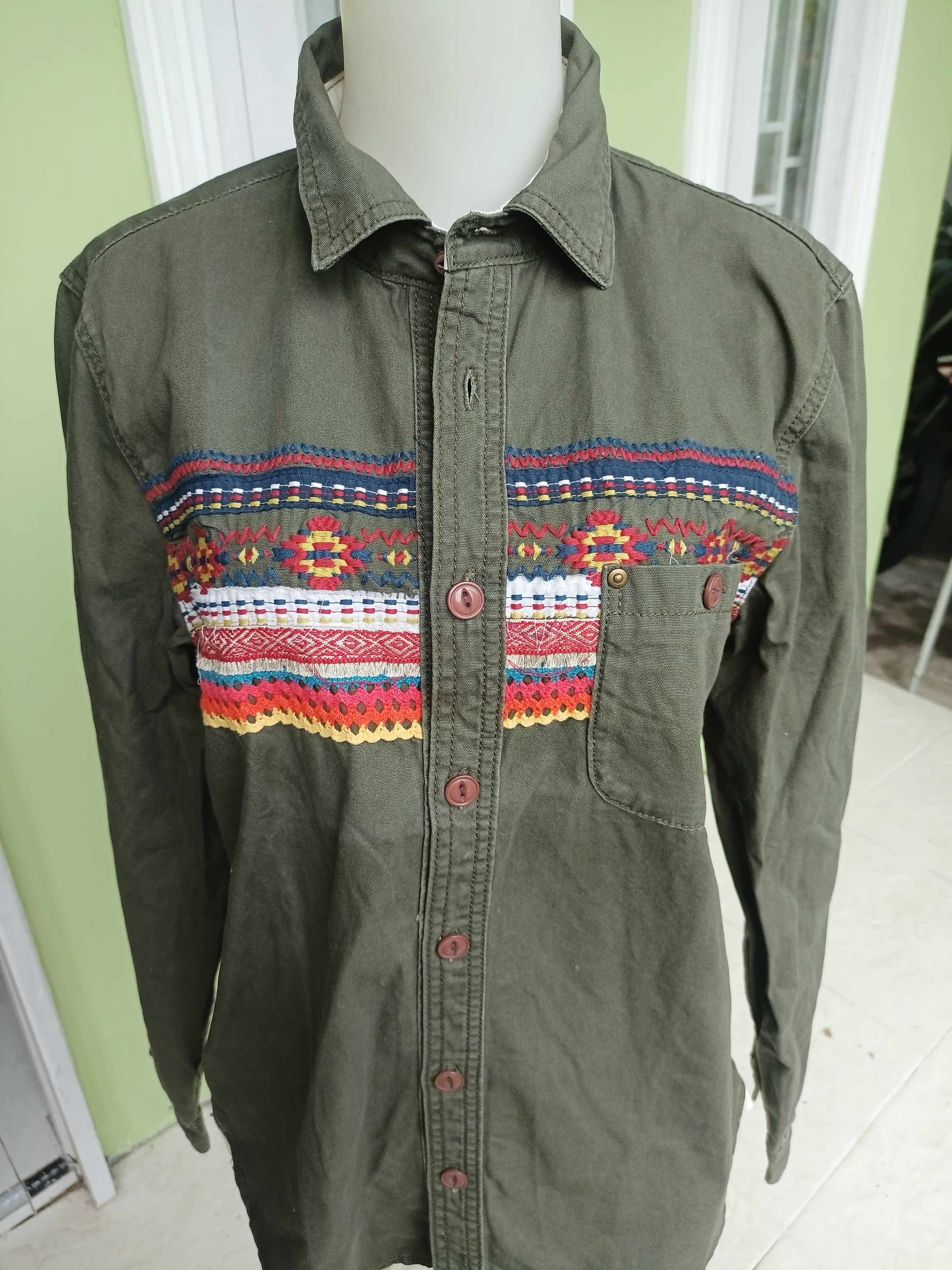 Japanese Brand × Pure Blue Japan TITICACA Cotton Canvas Embroidery Navajo Style Long Sleeve Size M / US 6-8 / IT 42-44 - 1 Thumbnail