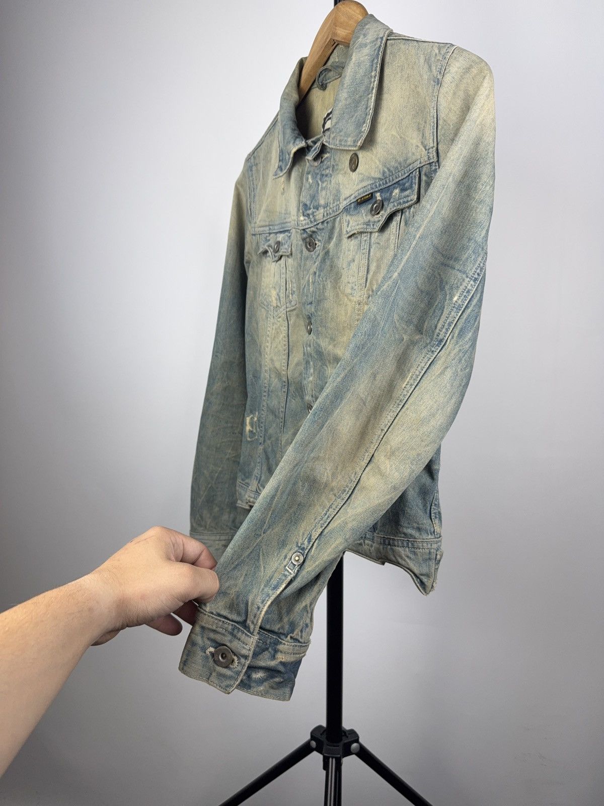 G-Star × Japanese Brand G-Star RAW Women’s Distressed Denim Jacket Light Wash Size M Size M / US 6-8 / IT 42-44 - 6 Thumbnail
