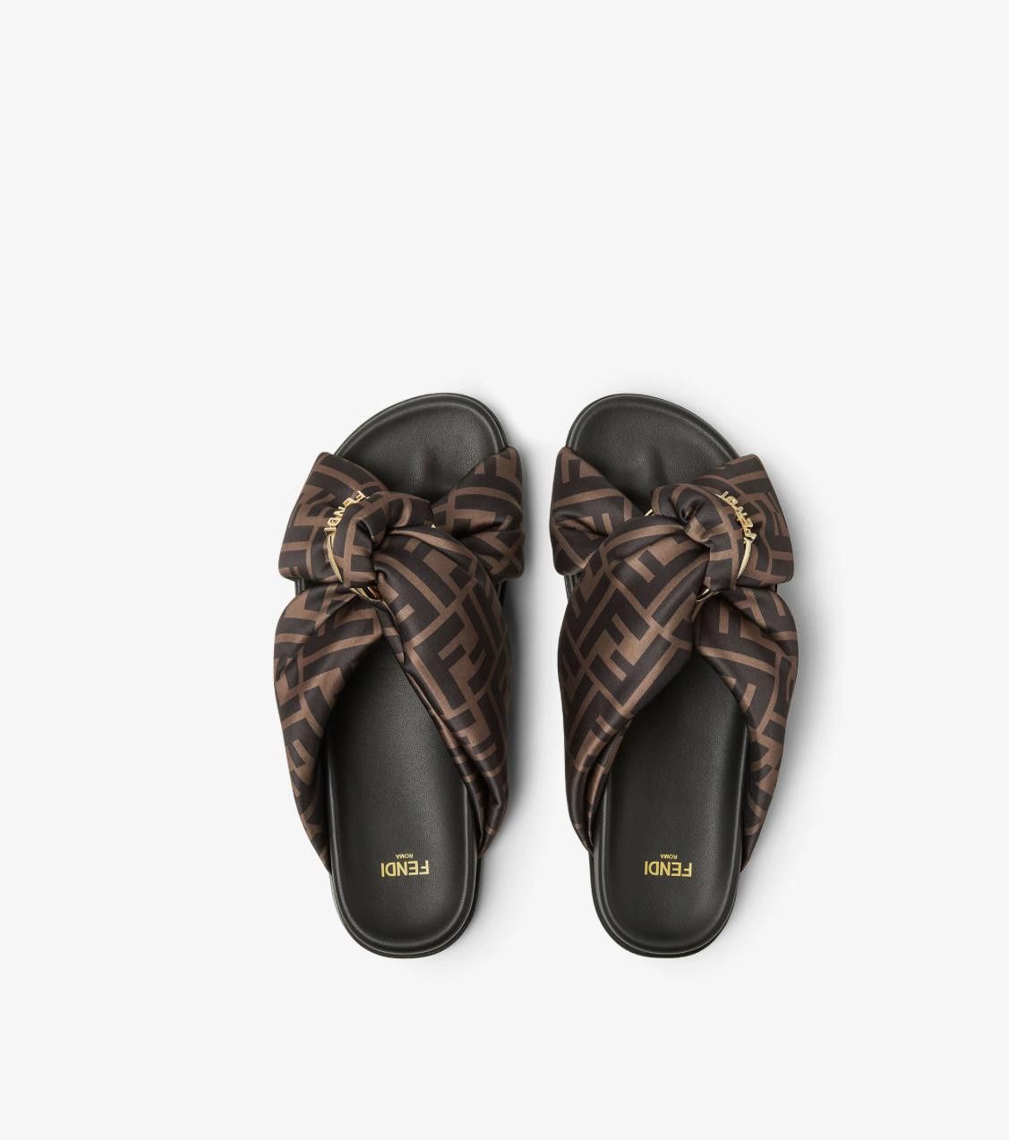Fendi FENDI FENDI FEEL FF SATIN SLIDES SIZE 37 Size ONE SIZE - 3 Thumbnail