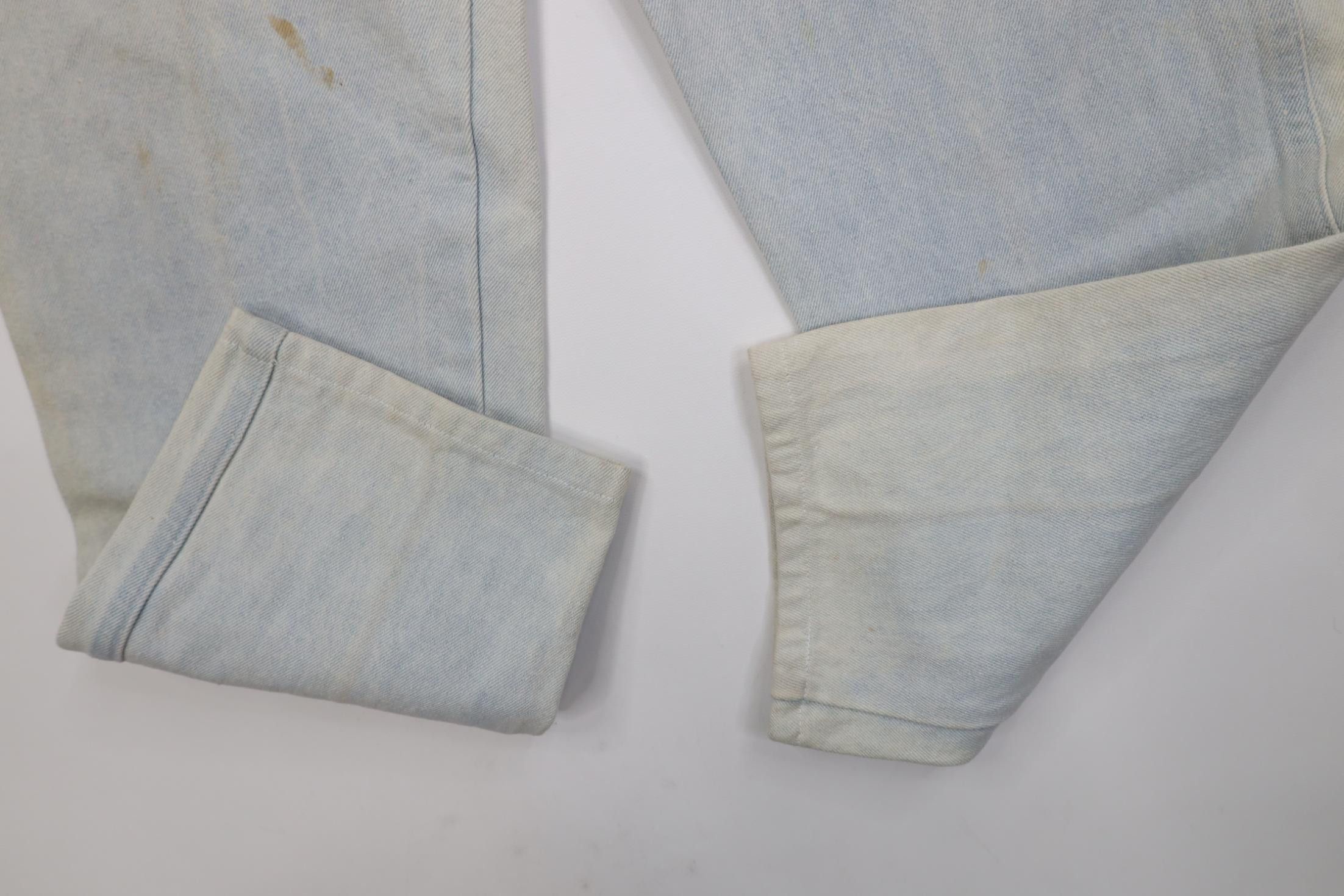 Vintage Vintage 70s Streetwear Pleated Straight Leg Denim Jeans USA Size 29" - 5 Thumbnail