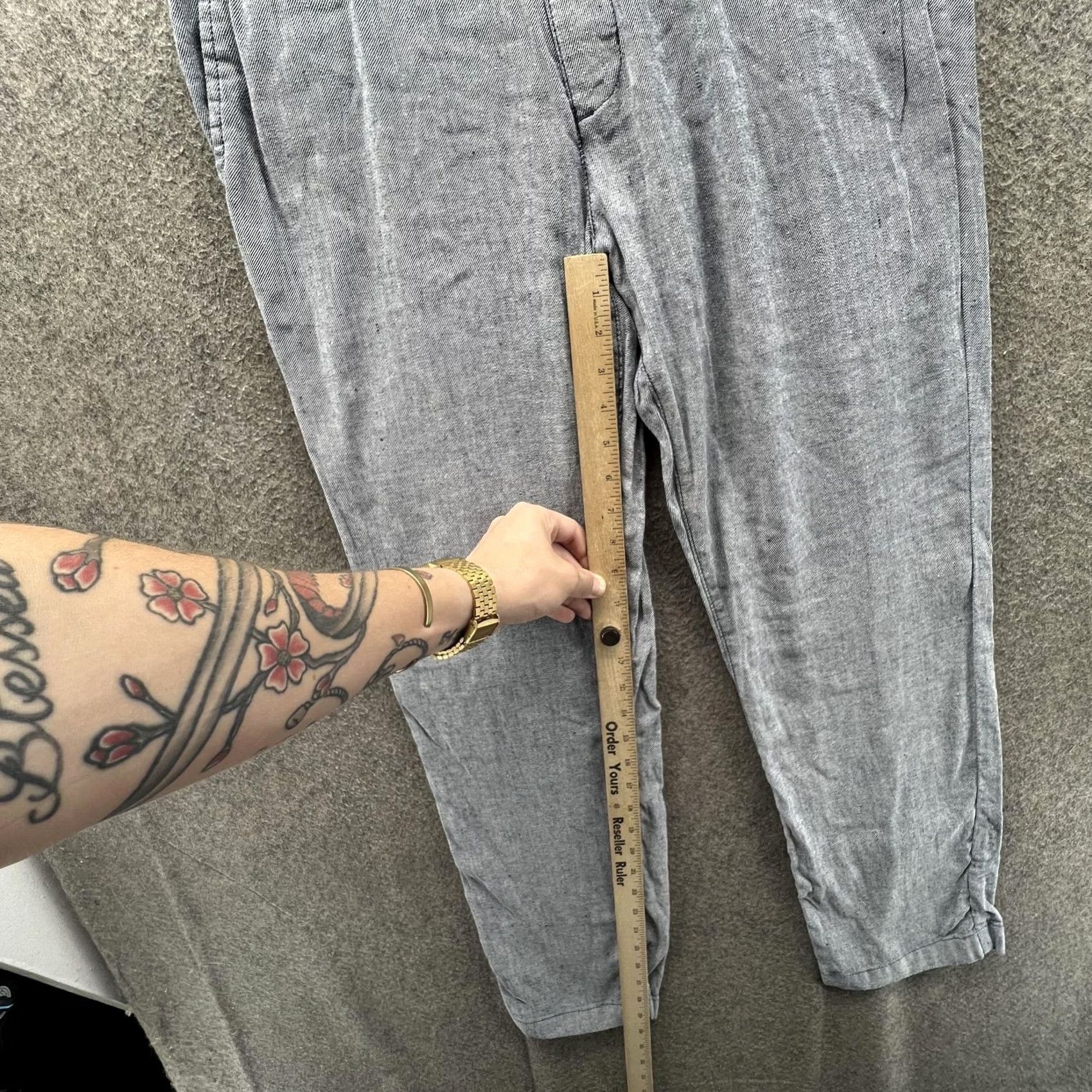 Tommy Bahama Tommy Bahama Pants Mens Large Gray Linen Blend Chino Stretch Travel Casual Straight Leg Regular ey? Size US 33 - 2 Thumbnail