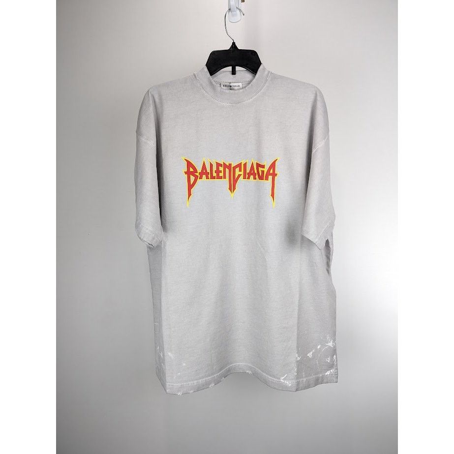 Balenciaga o1rshd1 Short Sleeve T-Shirt in Gray Size US S / EU 44-46 / 1 - 2 Thumbnail