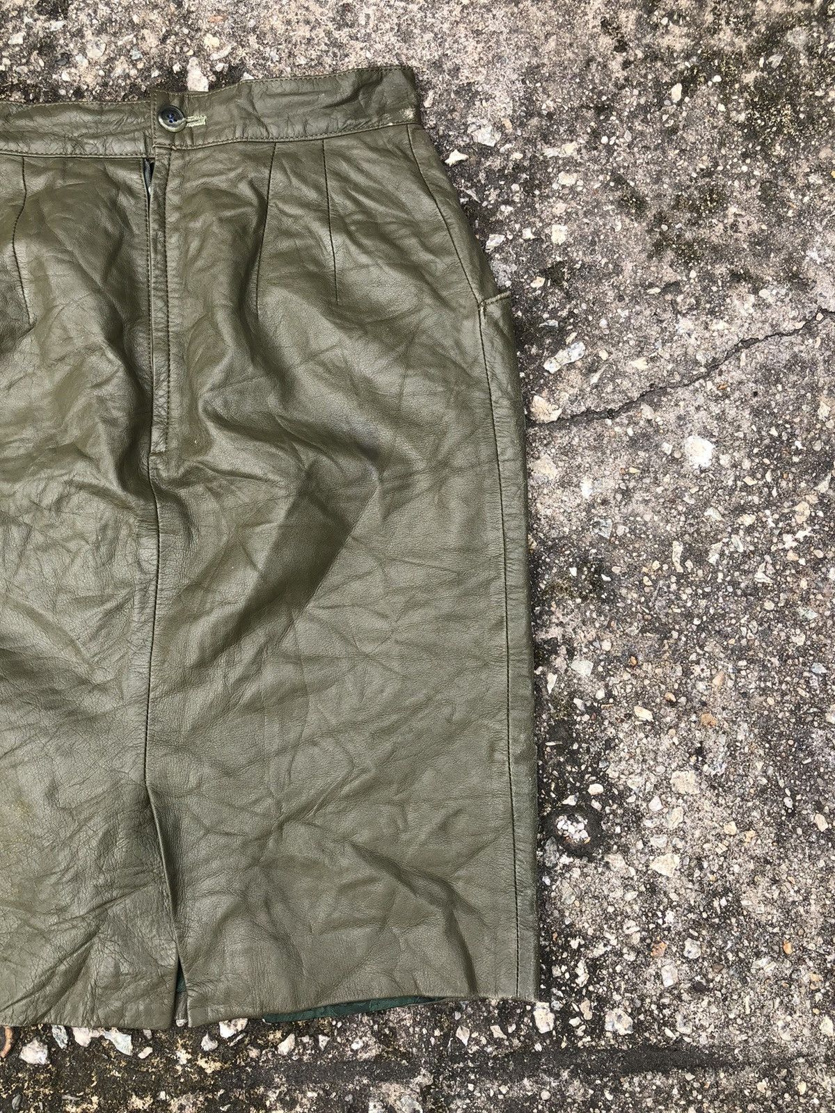 Japanese Brand × Vintage Vintage Maelstrom Leather Army Style Skirt Size 25" / US 0 / IT 36 - 4 Thumbnail