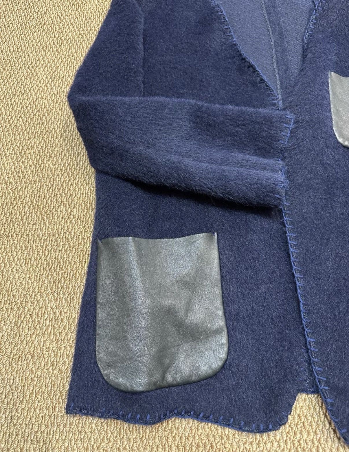 Bed j.w. Ford BED J.W. FORD Navy Alpaca Wool Collarless Jacket K23 Size US M / EU 48-50 / 2 - 3 Thumbnail