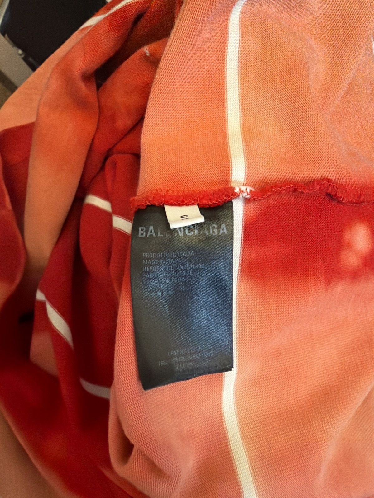 Balenciaga Balenciaga Mock Neck Bleach Dyed Striped Long Sleeve Size US S / EU 44-46 / 1 - 8 Thumbnail