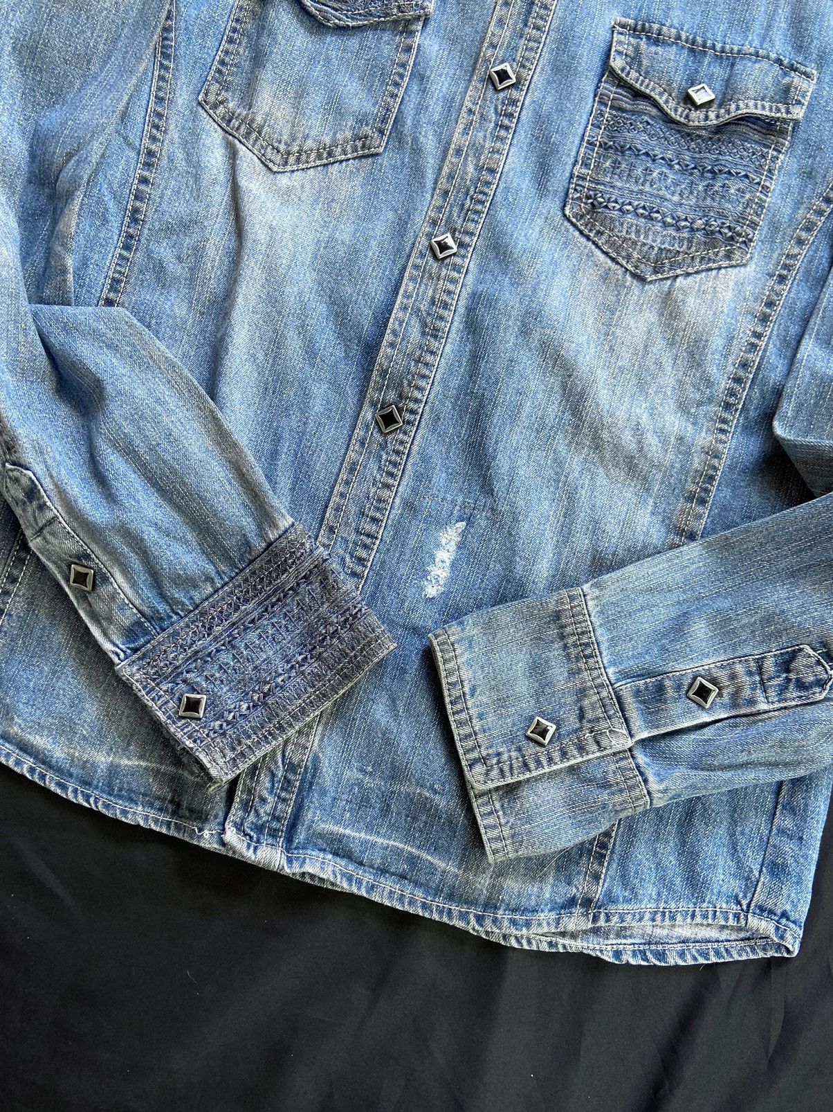 semanticdesign SEMANTIC DESIGN DISTRESSED SKULL BUTTON DOWN DENIM Size US S / EU 44-46 / 1 - 6 Thumbnail