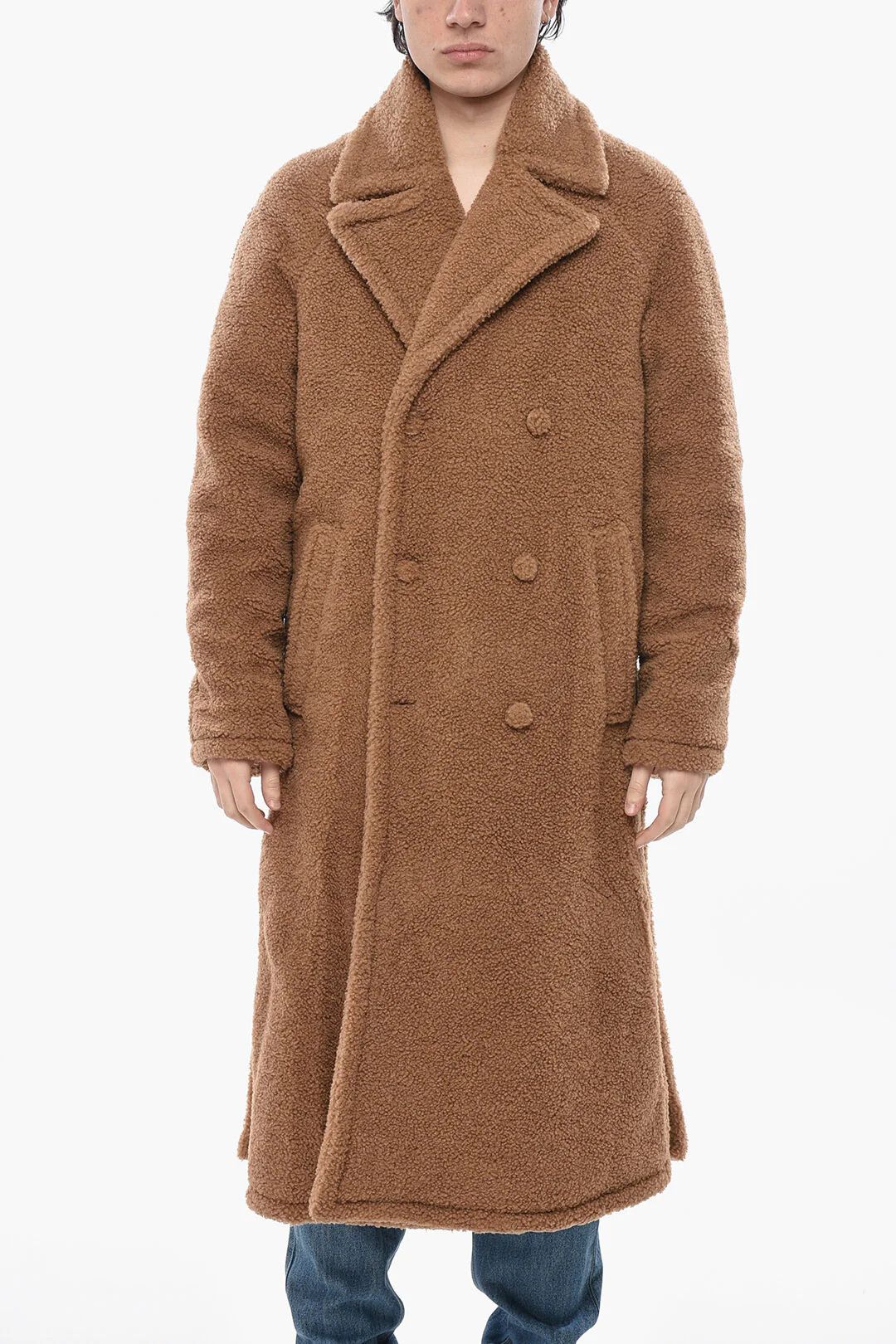 Givenchy og1mm0326 Double-Breasted Teddy Coat in Beige Size US S / EU 44-46 / 1 - 1 Thumbnail