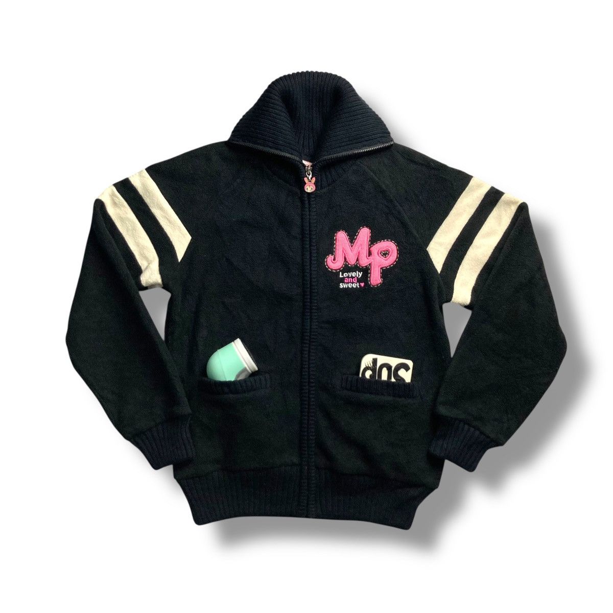 Hysteric Glamour 🇯🇵 🩷🖤 MEZZO PIANO EMBROIDERED LOGO FULL ZIP WOOL JACKET Size L / US 10 / IT 46 - 1 Thumbnail