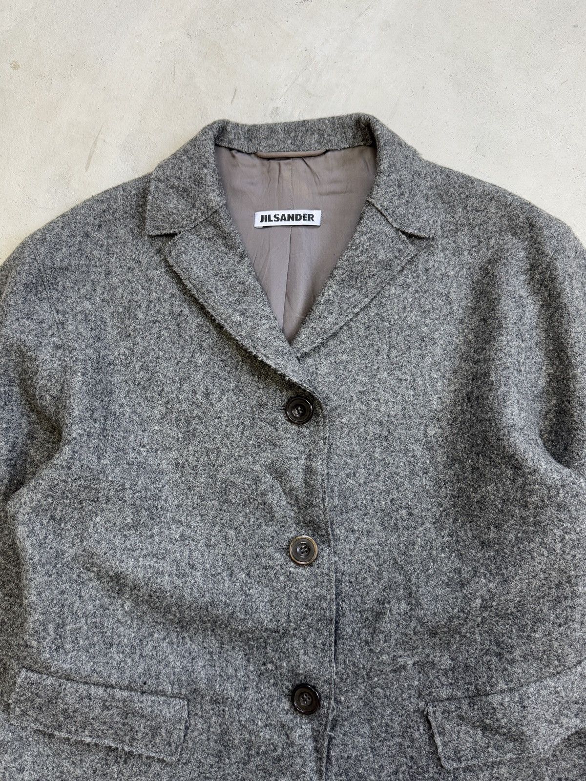 Jil Sander Jil Sander Blazer Fleece Wool Grey Size 40S - 3 Thumbnail