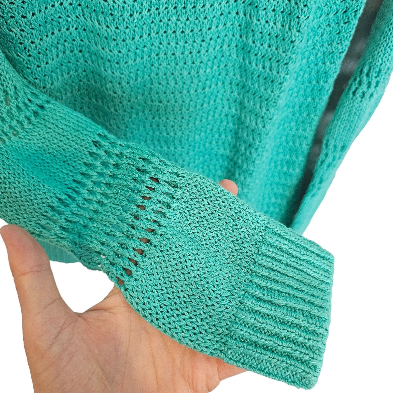 Tommy Bahama Tommy Bahama Womens Open Knit Sweater Size S Green Coastal Size S / US 4 / IT 40 - 5 Thumbnail
