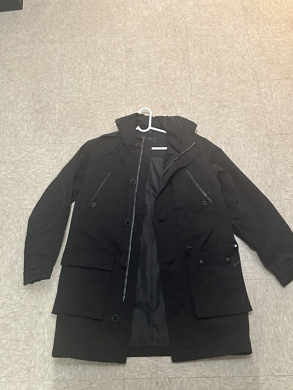 image of Zara Winter Coat, Hooded Zipper in Black, Men's (Size Large)
