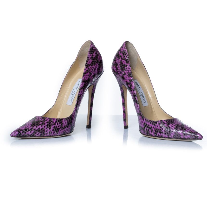 Jimmy Choo Jimmy Choo, purple leather python pumps Size US 6 / IT 36 - 6 Thumbnail