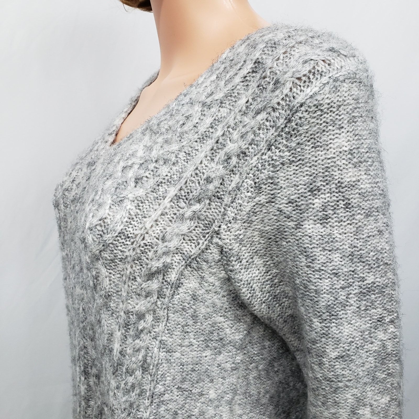 Other Max Studio Sweater Dress Cable Knit Long Sleeve V-Neck S Size S / US 4 / IT 40 - 7 Thumbnail