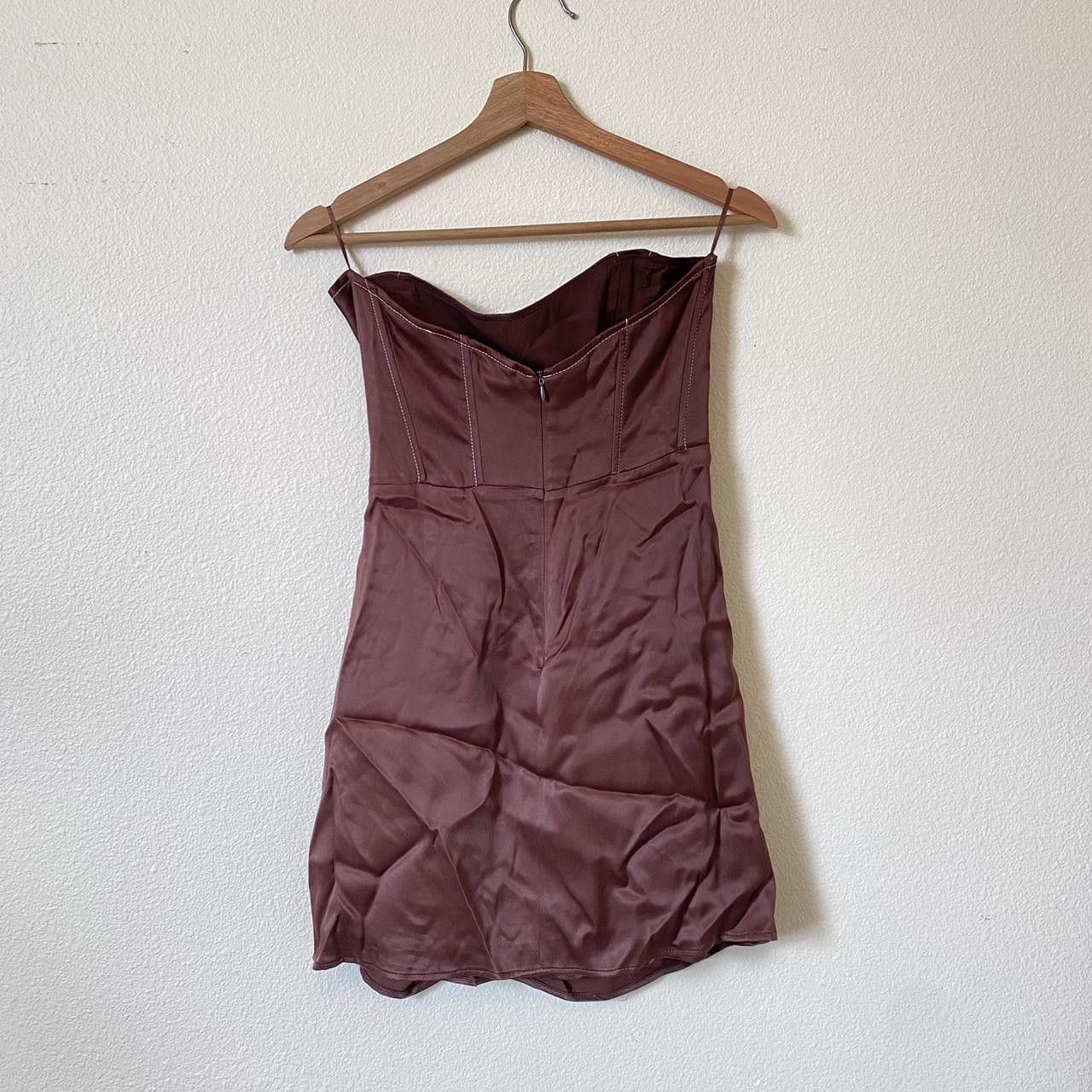 Zara ZARA STRAPLESS BROWN MINI DRESS SIZE MEDIUM Size M / US 6-8 / IT 42-44 - 4 Thumbnail