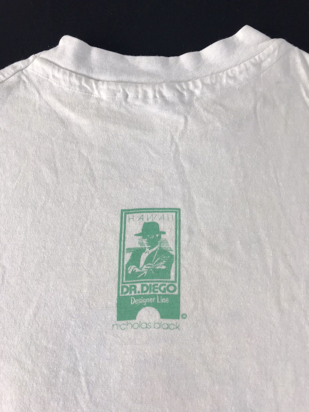 Vintage 80s Surf Cat Hawaii Nicholas Black Dr Diego Line Tee Size US M / EU 48-50 / 2 - 8 Thumbnail