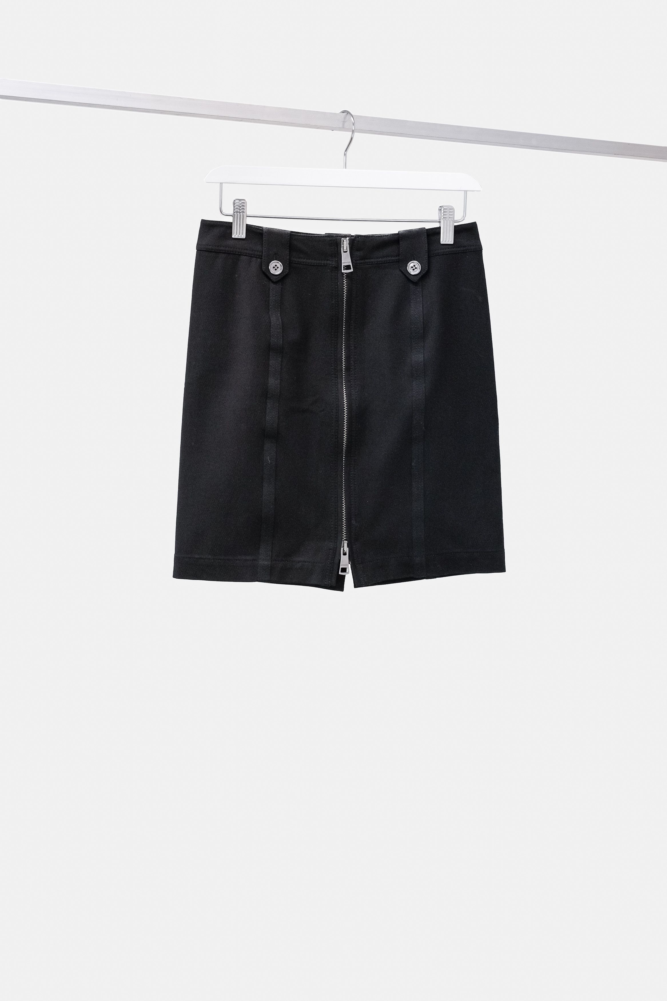 image of Burberry Brit Double Zip Mini Skirt in Black, Women's (Size 26)