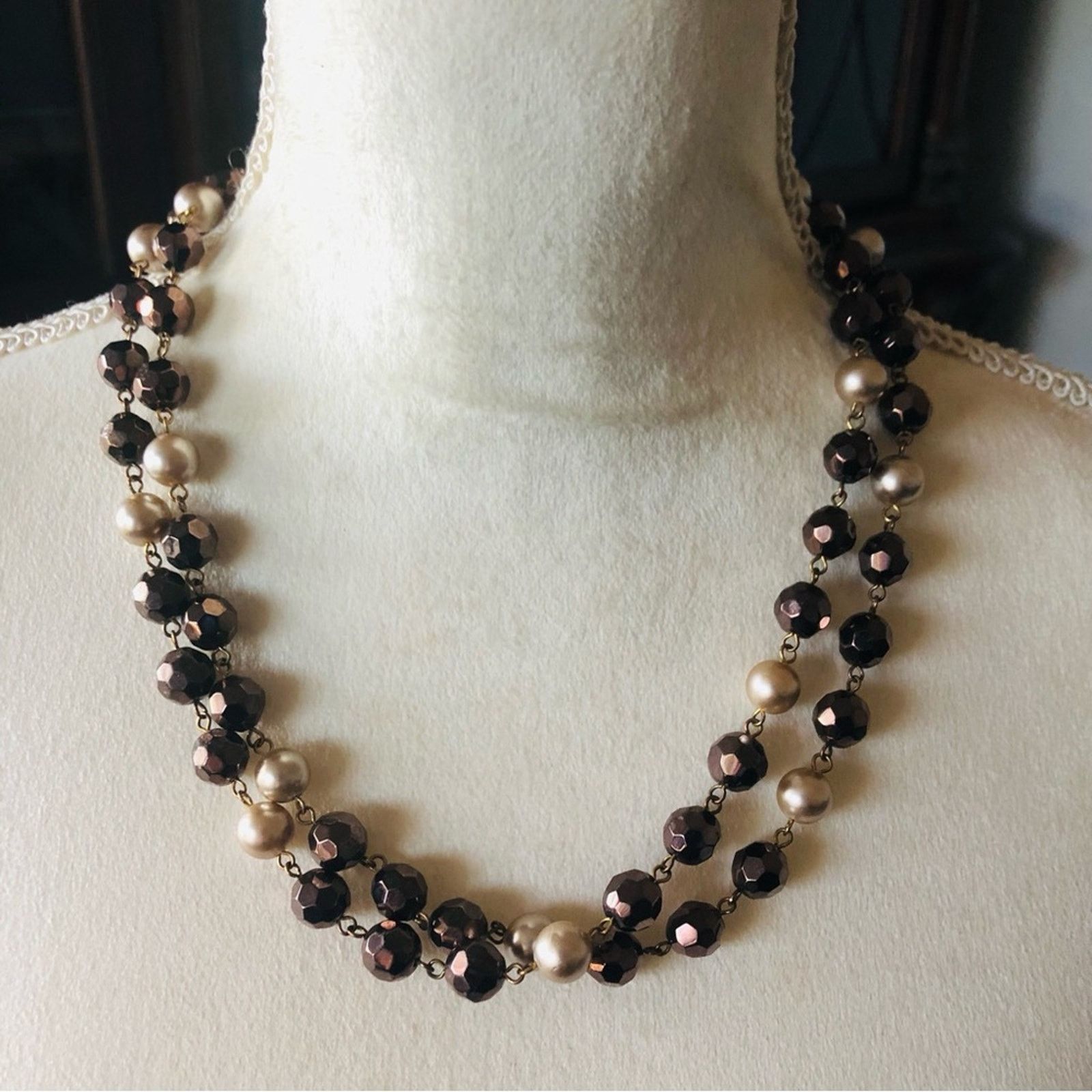 Vintage Vintage salvaged chunky bead and pearl long length necklace Size ONE SIZE - 2 Thumbnail