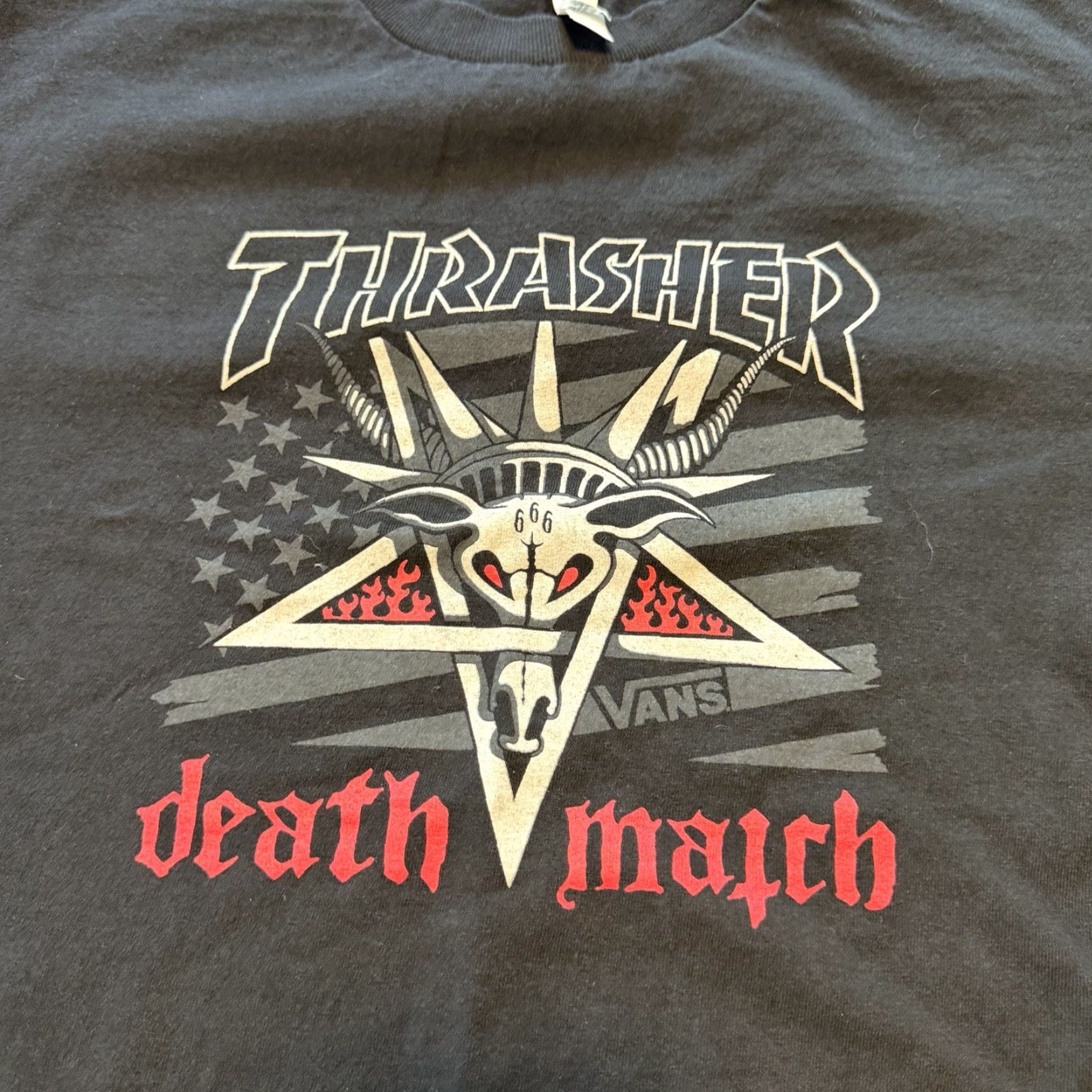 Converse Vans Thrasher Death Match T Shirt Medium Black Skateboarding 2019 Mens Short Sleeve Crew Neck Cotton Size US M / EU 48-50 / 2 - 2 Thumbnail