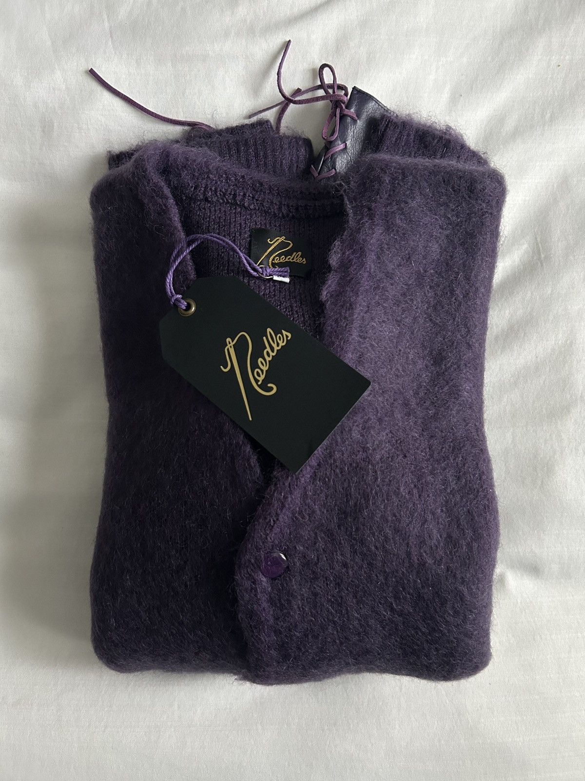 Needles Needles Mohair Cardigan Purple Wool Made in Japan Size US M / EU 48-50 / 2 - 1 Thumbnail