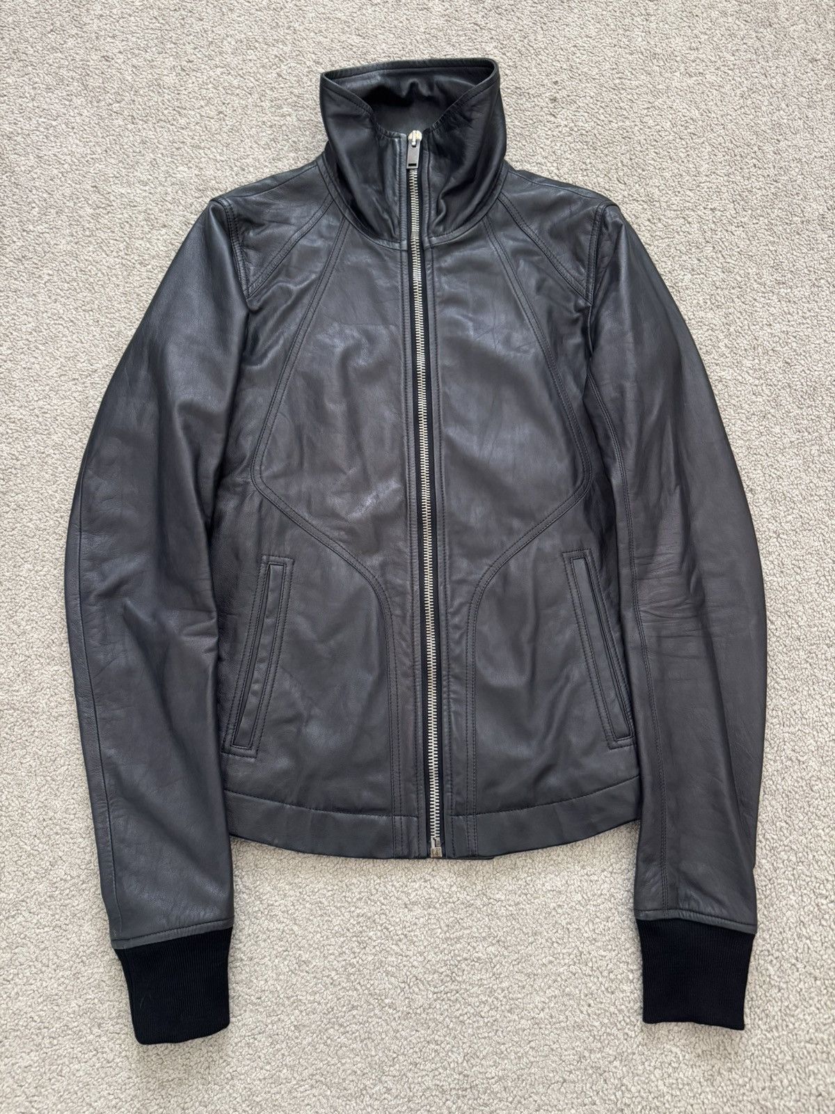 Rick Owens Intarsia MC Leather jacket | Grailed