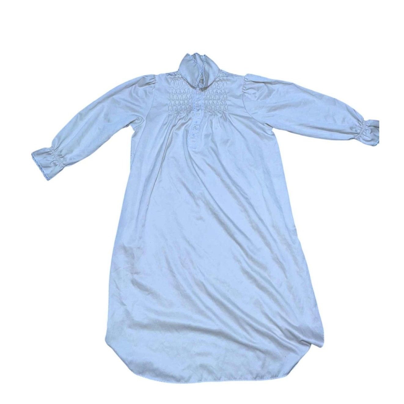 Other VINTAGE Erika Taylor Petite Nightgown Blue Mock Smocked Yoke Size ONE SIZE - 1 Thumbnail