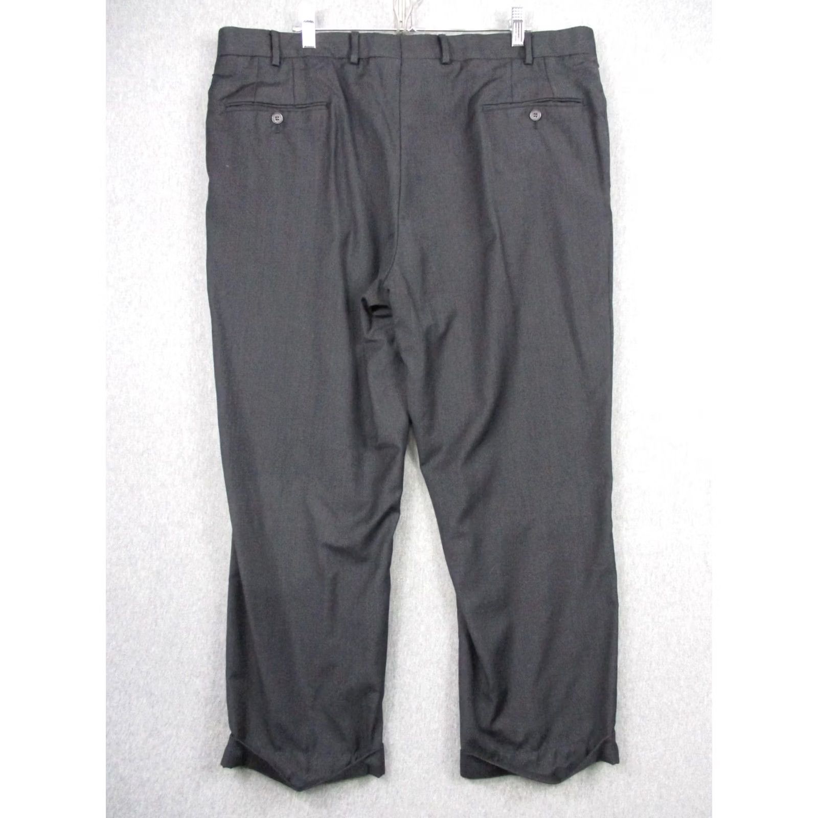 Vintage Samuelsohn Pants Mens 40x28 Gray Wool Flat Front Straight Dress Slacks Business Size US 40 / EU 56 - 5 Thumbnail